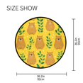 thumbnail image 5 of 36.2 Inch Round Floor Mat Capybara and Green Leaves Carpet Decor Rug for Living Room Bedroom, 5 of 6