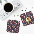 thumbnail image 5 of Pofeuu Skull red flower blue Print Leather Coasters Set of 6, Round Cups Mugs Mat Pad for Home Kitchen Heat Resistant Drink Coasters,Square, 5 of 7