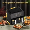 thumbnail image 2 of Plum Chef 11-Quart Dual Basket Air Fryer, 2 Independent Cooking Zones with Smart Finish, 1700W 7-in-1 Combo, Black, 2 of 8