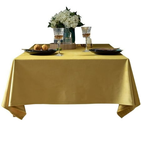 

2 Pcs Rectangular Tablecloth solid Color Silk Velvet Tablecloth Washable stain Resistance Wrinkle Free Table Cover For Restaurant Christmas Halloween Party Picnic Outdoor -Yellow-100*160cm