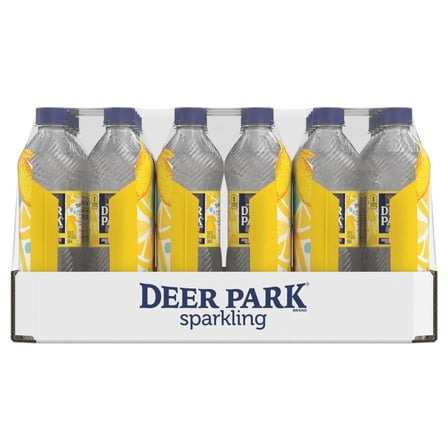 Deer Park Sparkling Water, Lemon, 16.9 Oz. Bottles (24 Count)