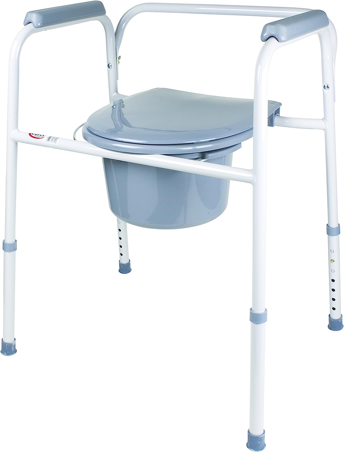 Carex Steel Commode Chair Portable Bathroom Toilet for Elderly, Handicap, and Beside Toilet