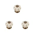 thumbnail image 4 of Langgg Céramique Boutons de Porte de Citrouille Armoire Tirer Poignée Rétro Décoratif Porte Pièce de Vie Réparation Matériel Blanc 3Set, 4 of 6