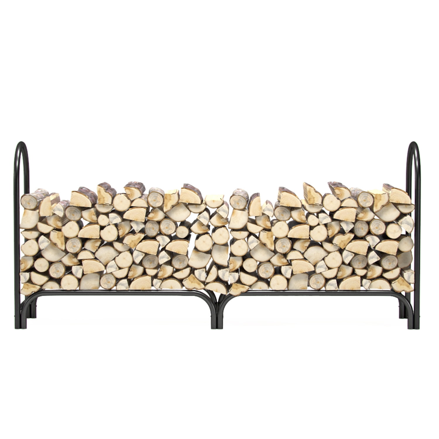 Regal Flame 8 ft Heavy Duty Firewood Shelter Log Rack for Fireplaces and Fire Pits to Enjoy a Real Fire or Complement Vent-Free