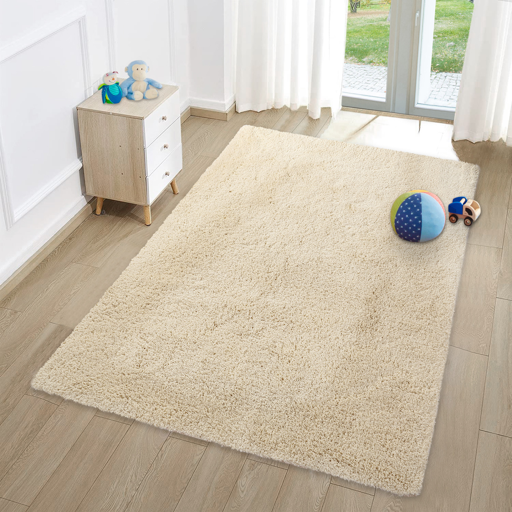 Shaggy Area Rug, Indoor Washable Fluffy Plush Throw Rug, Luxury Faux