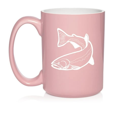 

Trout Fish Ceramic Coffee Mug Tea Cup Gift (15oz Light Pink)