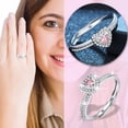 thumbnail image 2 of Anillos ajustables con apertura en forma de corazón rosa para joyería, 2 of 8