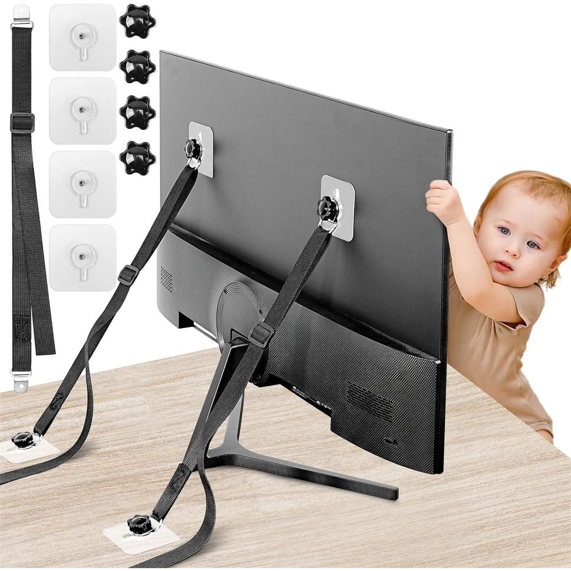2 Pack Adjustable TV Safety Straps,NOGIS No-Drill Adhesive Anti-Tip Furniture Anchors for Baby Proofing, Flat Screens Fix to Wall,Cabinet,Stand Or Desk, Earthquake Straps