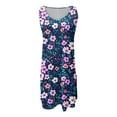 thumbnail image 6 of Njoeus Summer Dresses for Women 2024 Boho Floral Print Beach Cover Up Women Sleeveless Tank Mini Dress Casual Loose Sundress with Pockets, 6 of 6