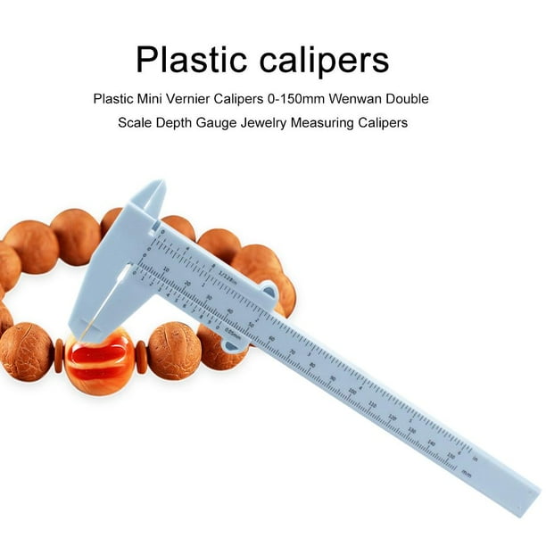Regla de medida de calibrador Vernier de doble escala de plástico de 0-150 mm (azul claro)