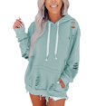 thumbnail image 1 of Sudadera con Capucha de Manga Larga Sudadera Informal y cómoda para Mujer con Bolsillo para el hogar, Viajes, Oficina, Compras, Azul Oscuro XL, 1 of 6