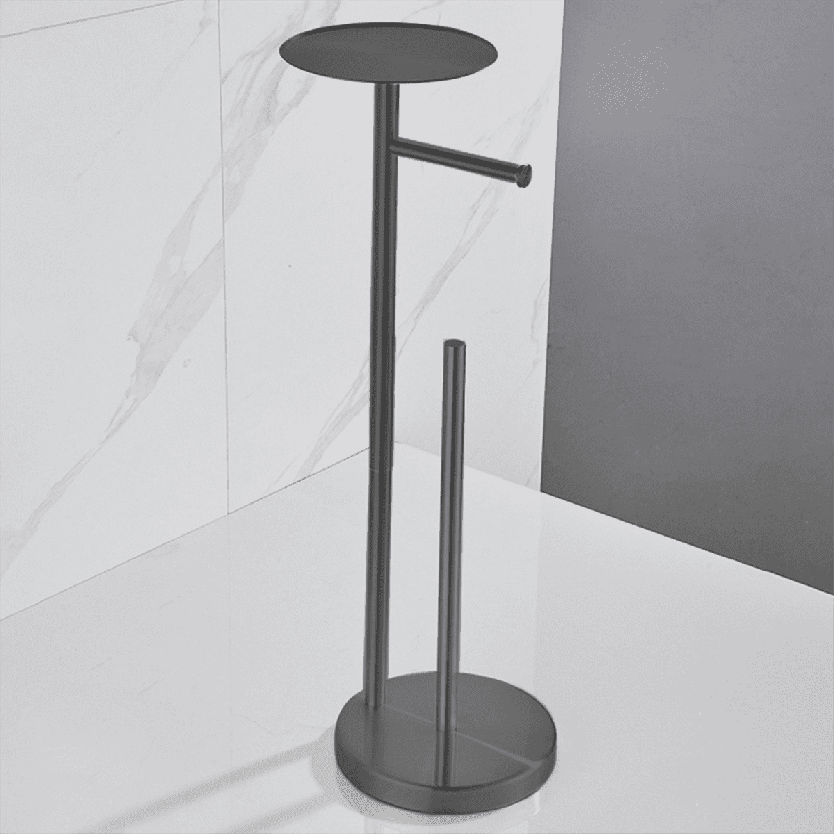 Freestanding Toilet Roll Holders Stainless Steel Anti-Rust Standing Toilet Paper Stand with Heavy, Brushed Gold,1 x Vertical roll holder,Brushed Gold