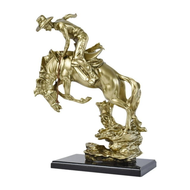 Western Cowboy Knight Horse Statue Ornament de mesa Creative Resin Figurina decorativa para de escritorio Decoración del hogar