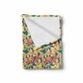 thumbnail image 2 of Fall Leaves Soft Flannel Fleece Throw Blanket, Floral Hand Drawn Background with Butterflies and Blue Swirls Vintage Curves, Cozy Plush for Indoor and Outdoor Use, 50" x 70", Multicolor, by Ambesonne, 2 of 6