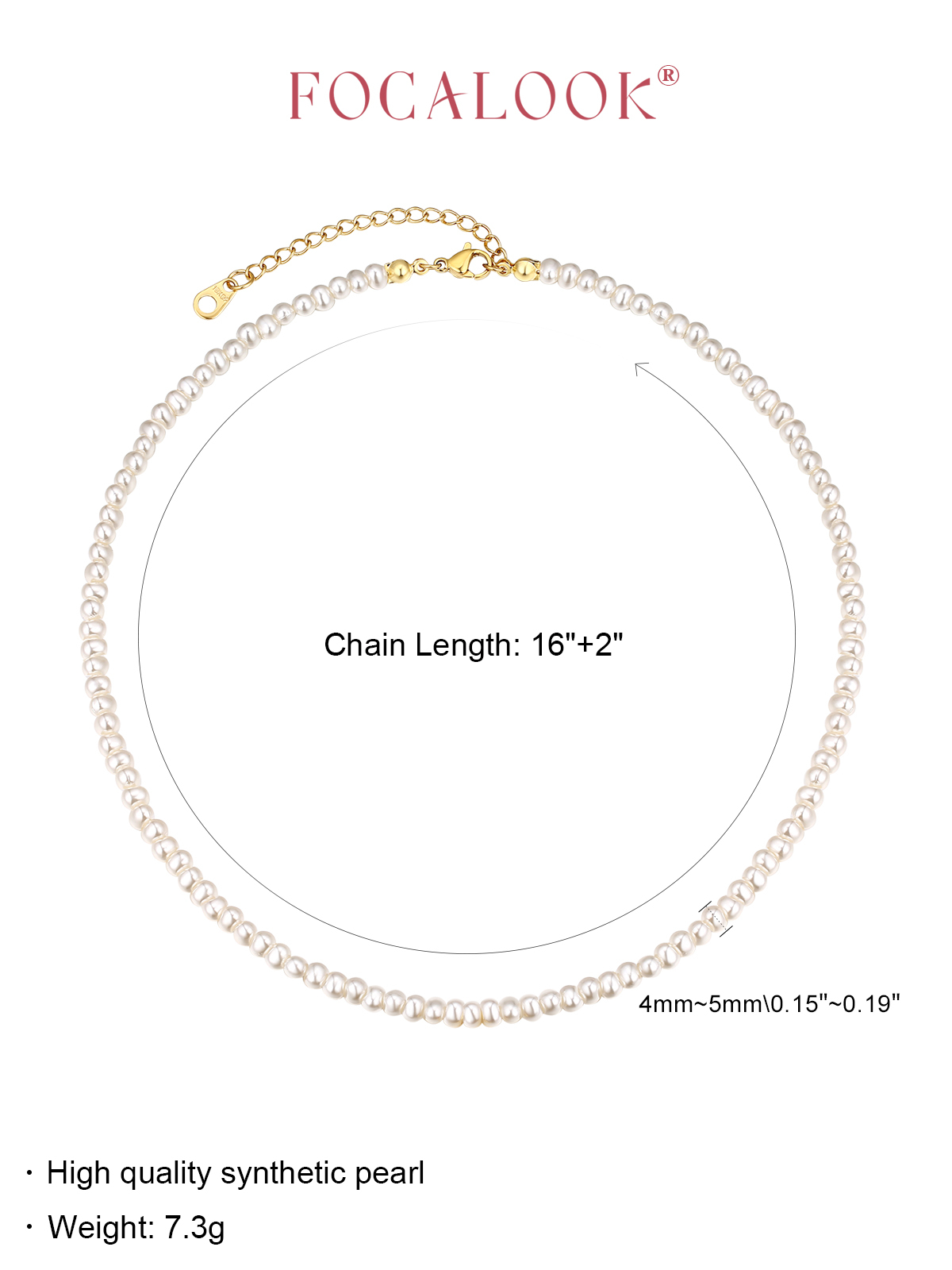 FOCALOOK Pearl Choker Necklace for Women photo 6