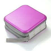 DVD Case, 48 Capacity Purple CD Hard Plastic Storage Case Holder Wallet