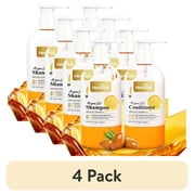 (4 pack) Herbishh Argan Oil Shampoo & Conditioner Set, Deep Cleansing & Hydration, Ideal For Frizzy & Colored Hair, With Shea Butter, Jojoba & Coconut Oil, 16.9 fl. oz Each