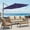 Navy Blue, variant on FLAME&SHADE 11FT Round Cantilever LED Umbrella For Your Outdoor Space – 240g Solution-Dyed Fabric, Aluminum Frame, and Innovative 360° Rotation System,Anthracite