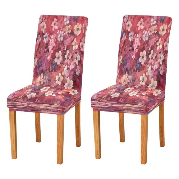 BZSMCE Chairs Slipcovers Dining Chair Covers Watercolor Red Blossom Pattern Creative Pattern