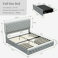thumbnail image 2 of SIBEDS LED Bed Frame with 2 Storage Drawers Pockets and Soft Velvet Grey Tufted Headboard, Full, 2 of 8
