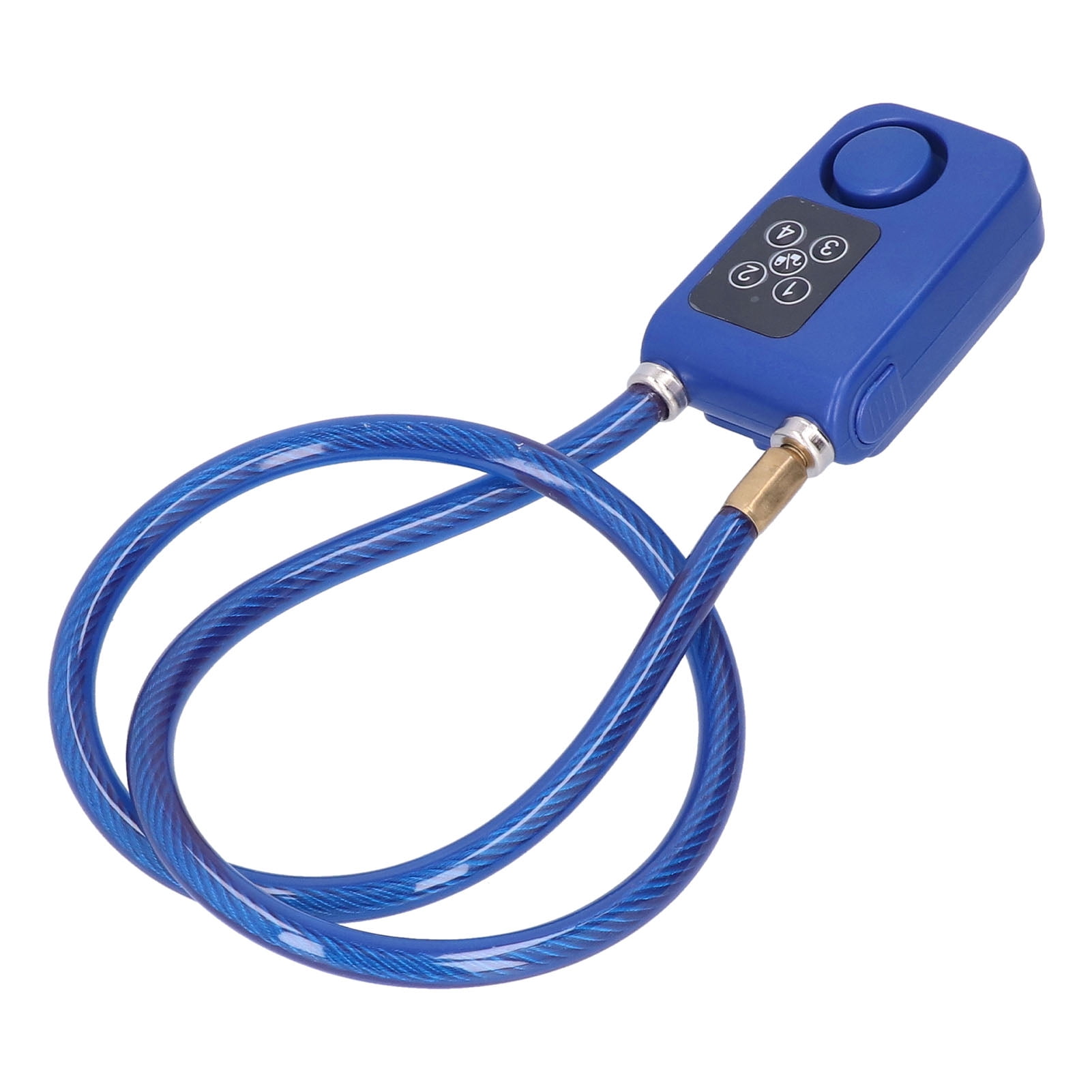 NFTIGB Anti-Theft Bike Alarm Lock with Remote Control, 110dB Siren, 4-Digit Password, IP55 Waterproof Bicycle Cable Lock, Blue