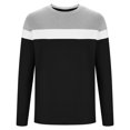 thumbnail image 4 of Mens Long Sleeve Shirt Soft Casual Full Sleeves Crew Neck Tee Color Block Striped Design Relaxed Sweatshirt, 4 of 6