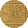 thumbnail image 1 of Ahgly Company Machine Washable Indoor Round Abstract Brown Modern Area Rugs, 8' Round, 1 of 4