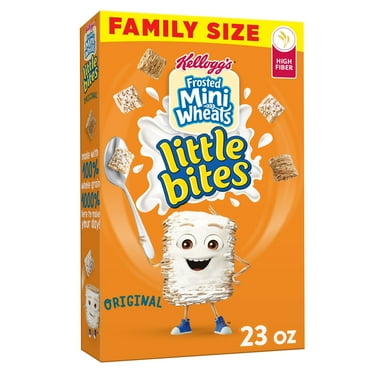 Kellogg's Frosted Mini-Wheats Little Bites Breakfast Cereal, Kids Cereal, Family Breakfast, Family Size, Original, 23oz Box (1 Box)