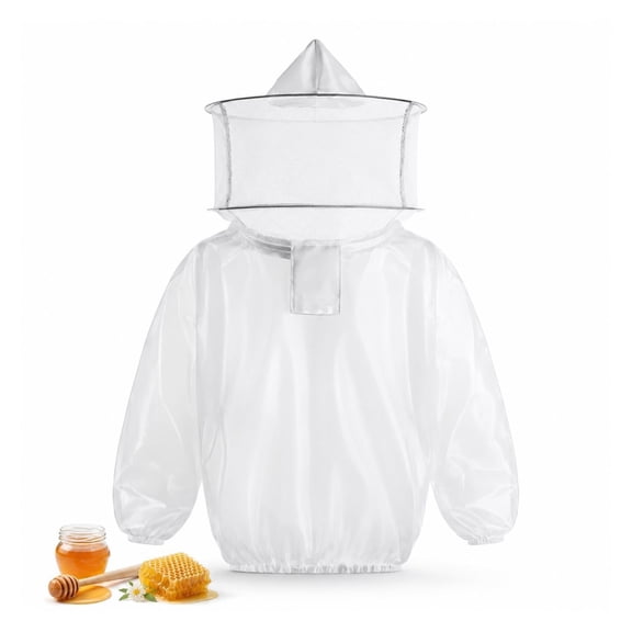 Men's Beekeeper Suit with Round Hat Veil, Breathable Protective Jacket