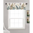 thumbnail image 3 of Yellow Green Leaves Kitchen Valances for Windows Farmhouse Linen Window Valance Curtain for Living Room Window Treatment Watercolor Botanical Rustic Valance Rod Pocket Topper Drape, 54 x 18 Inch, 3 of 6