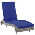 thumbnail image 1 of Outsunny Chaise Longue d'Extérieur en Osier Réglable avec Coussin et Roues pour Patio, Terrasse, au Bord de la Piscine, Bleu Foncé, 1 of 7