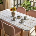 thumbnail image 3 of White Wooden Plank Table Cloths for 4 Foot Rectangle Tables, Country Vintage Farmhouse Wood Grain Patio Waterproof Elastic Fitted Tablecloths, Washable Rectangular Table Cover for Camping, 3 of 8