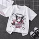 thumbnail image 4 of Ropa para niños Kuromi, linda camiseta de algodón para niña, camisetas blancas de dibujos animados para niño, camisetas de verano para bebé, lindas camisetas estampadas, regalo de disfraz, 4 of 5