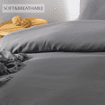 thumbnail image 6 of Home Queen Size Duvet Cover Set 100% Microfiber, 3 Pieces Solid Color Dark Grey Ultra Soft Skin-Friendly Comforter Cover Set (1 Duvet Cover +2 Pillowcases), 6 of 9
