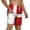White, variant on Men's Danish Flag Swim Trunks with Compression Liner Bathing Suit Swimwear