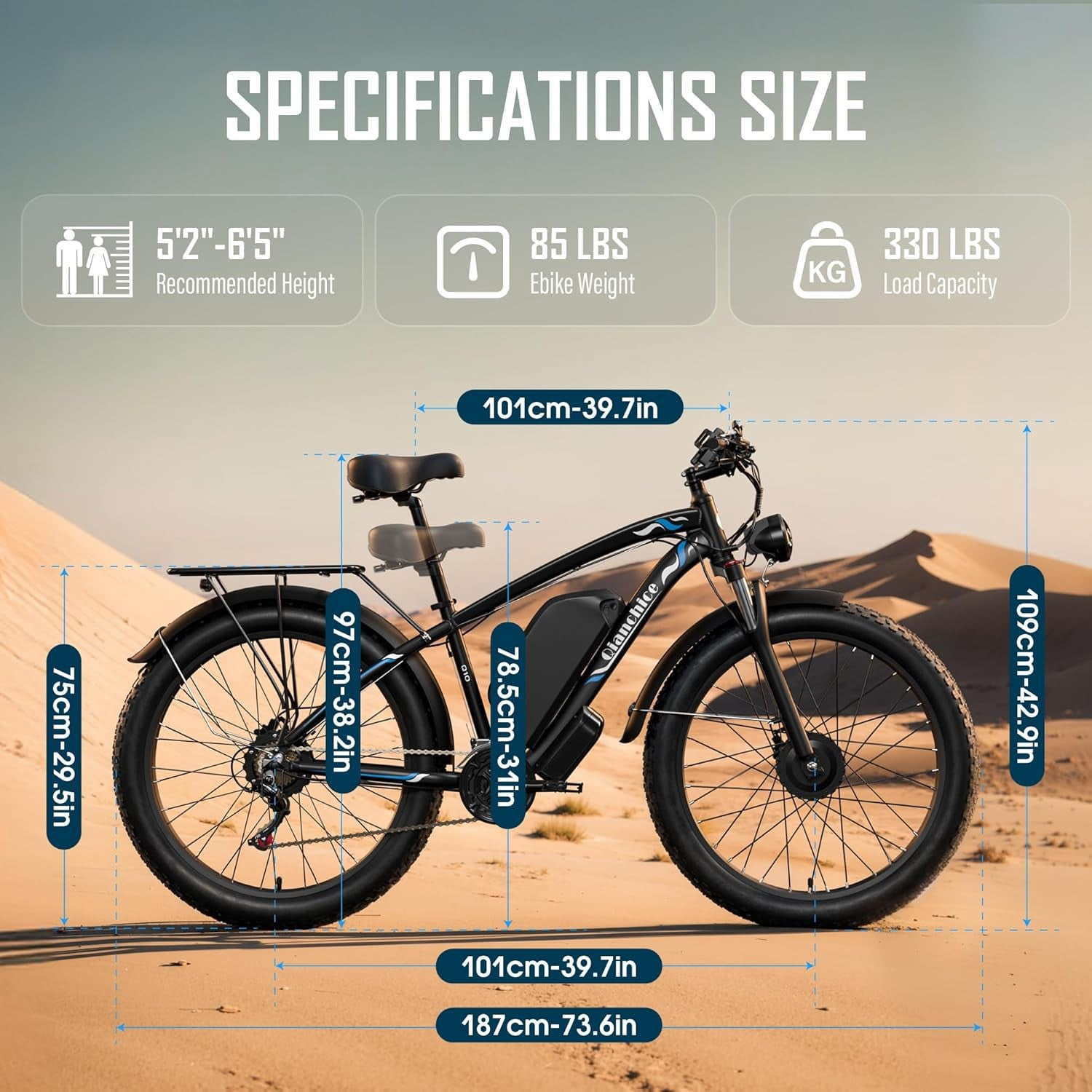 Dual Motor Peak 5000W Electric Bike for Adults Men Women 40-45MPH 100 Miles, 52V 34AH Long Range Ebike, Fat Tire 24Inch, Commuter Electric Bicycles Ebike, Hydraulic Disc Brake