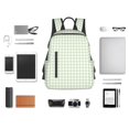 thumbnail image 4 of Sigee Pistachio Green Checkboard for Lightweight Backpack for Hiking, Camping, and Travel, College School Computer Bag Men and Women, 4 of 5