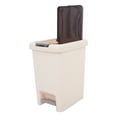 thumbnail image 3 of WEUVEB Versatile Beige Plastic Foot Pedal Trash Bin for Bedrooms and Bathrooms, 3 of 8