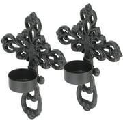 Eease Cast Iron Wall Sconce Candle Holder Set for Home Decor