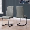 thumbnail image 3 of DINING CHAIR - 2PCS / 39"H / GREY FABRIC / BLACK METAL, 3 of 6
