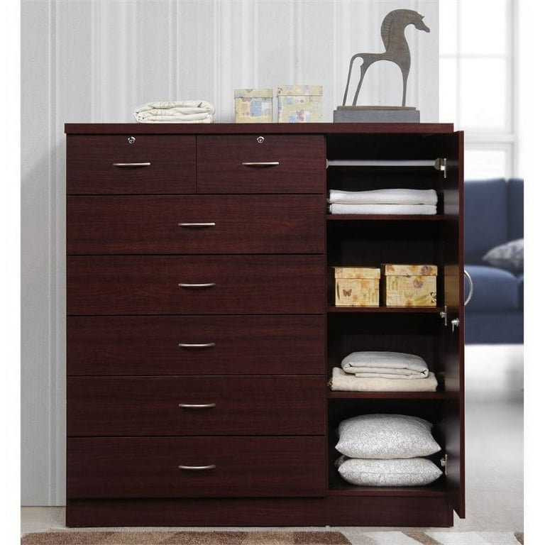 Hodedah 7 drawer dresser black deals