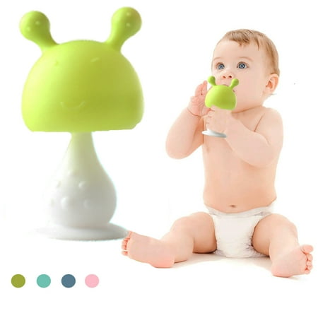 Yirtree Mushroom Pacifier Shape Skin-Like Infant Soothing Teether Toy for 0-6 Months Sucking Needs Babies, Help with Breast Feeding weaning and Prevent Digit Sucking