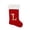 Red, variant on 18.5 Inches Christmas Embroidered Letter Stocking Soft Velvet with White Plush Cuff Embroidered Personalize Double Christmas Sock for Family Holiday Decoration Hanging (Red)