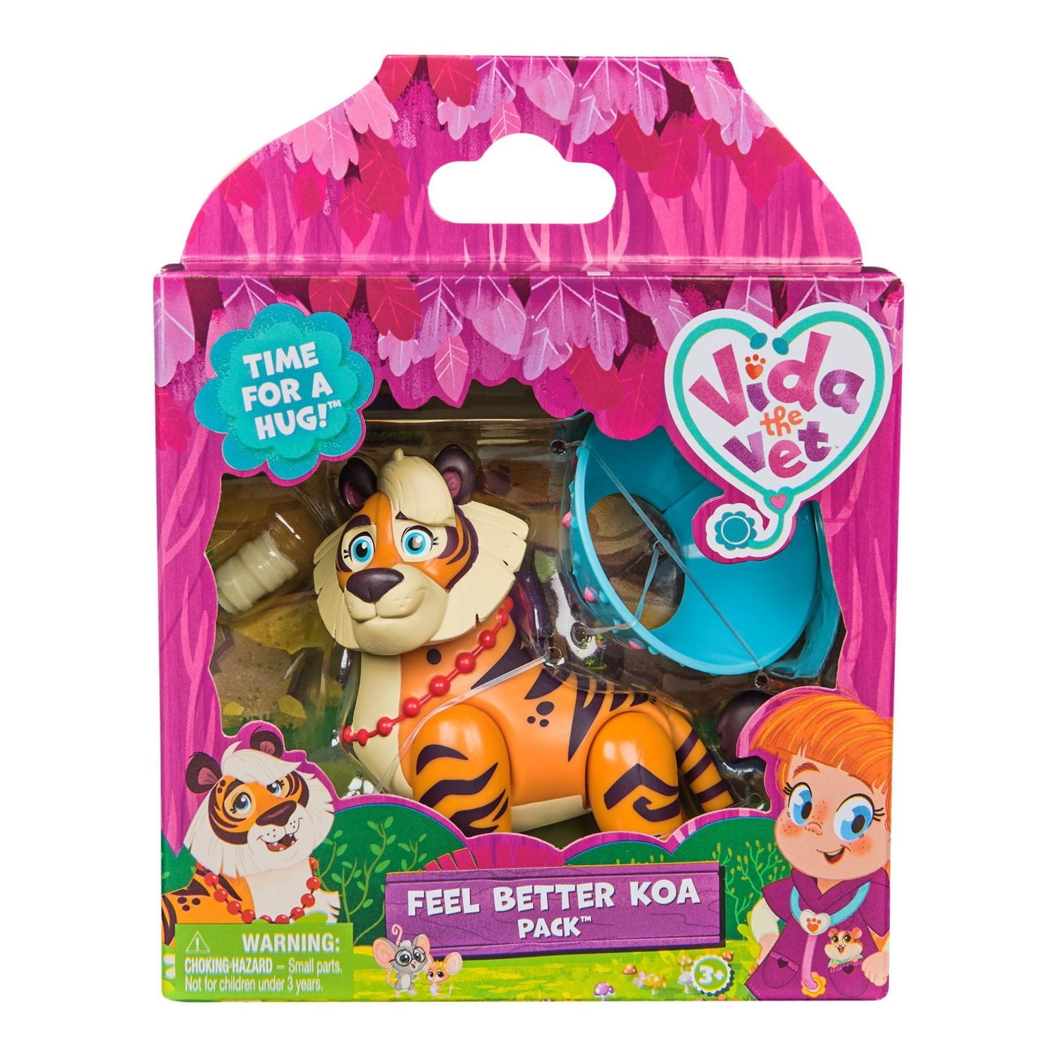 Vida la Véto, Coffret Koa est blessé avec figurine articulée Koa, un plâtre et une collerette, jouets pour filles et garçons à partir de 3 ans