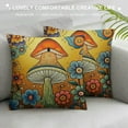 thumbnail image 3 of JEUXUS Retro Boho Floral Pillow Covers , Fun Throw Pillow Covers Mushroom Abstract Pillowcase Vintage Cute Hippie Rainbow Decorations Cushion Case for Bedroom Living Room, 3 of 5