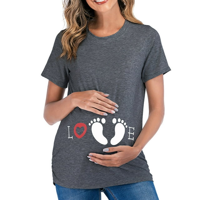 LSLJS T-Shirts d'Allaitement pour Femmes Manches Courtes Décontractées, Vêtements d'Été de Maternité