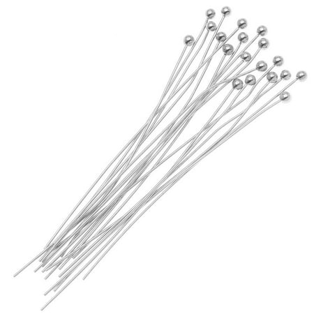 - Silver Plated Ball Head Pins 22 Gauge 3 Inches (x20)