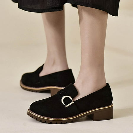 

Fashion Boots For Women Low Heel Slip Chunky Heel Short Booties