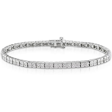 1 CT TDW Diamond Tennis Bracelet in Sterling Silver, 7"