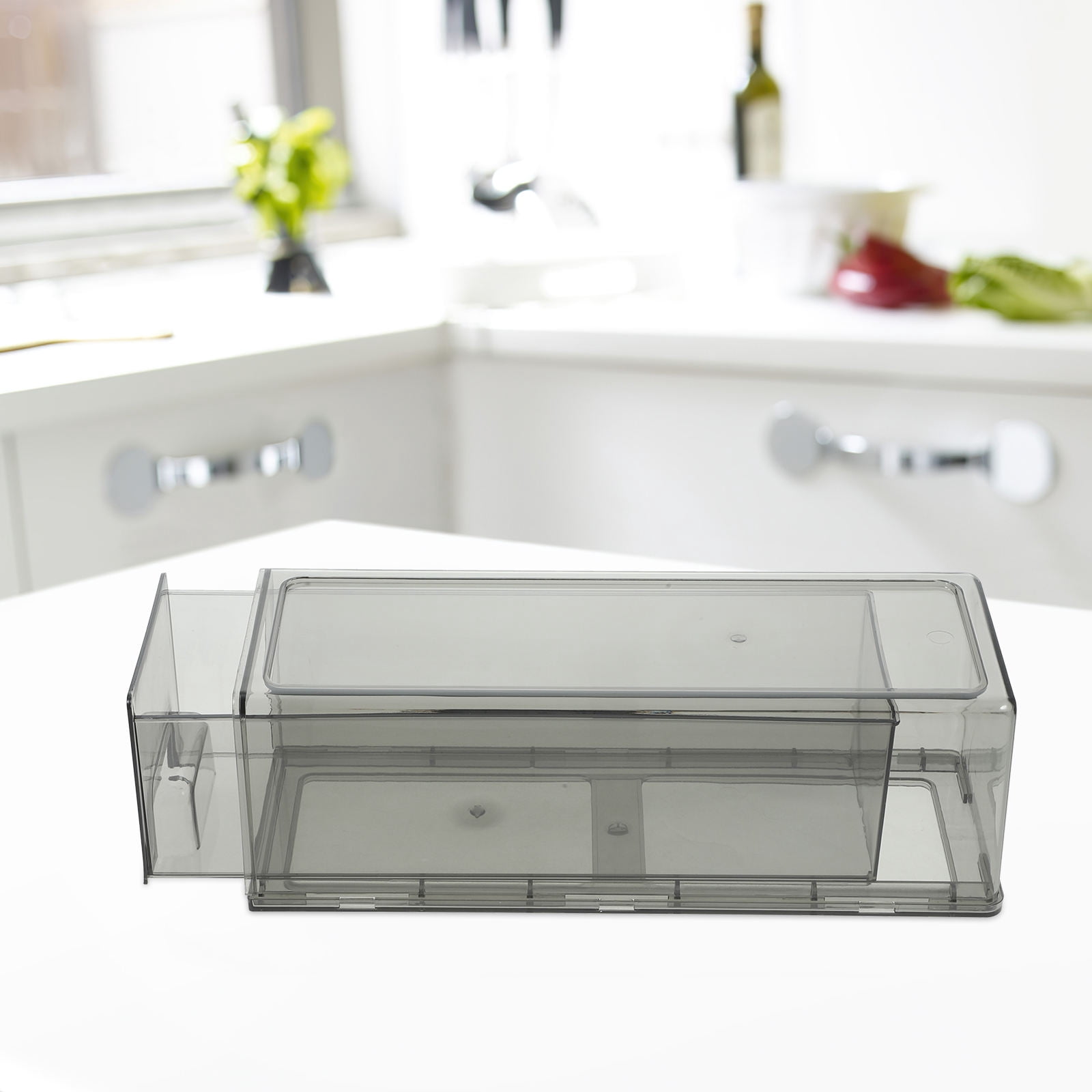 HEMOTON  Kitchen Refrigerator Organizers and Storage Bins Drawers Grey